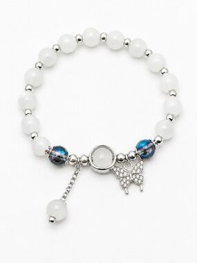Beaded crystal butterfly bracelet